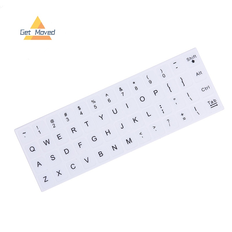 Miếng Dán Thay Thế Cho Bàn Phím Máy Tính laptop In Chữ Tiếng Anh > Màu Trắng Đen