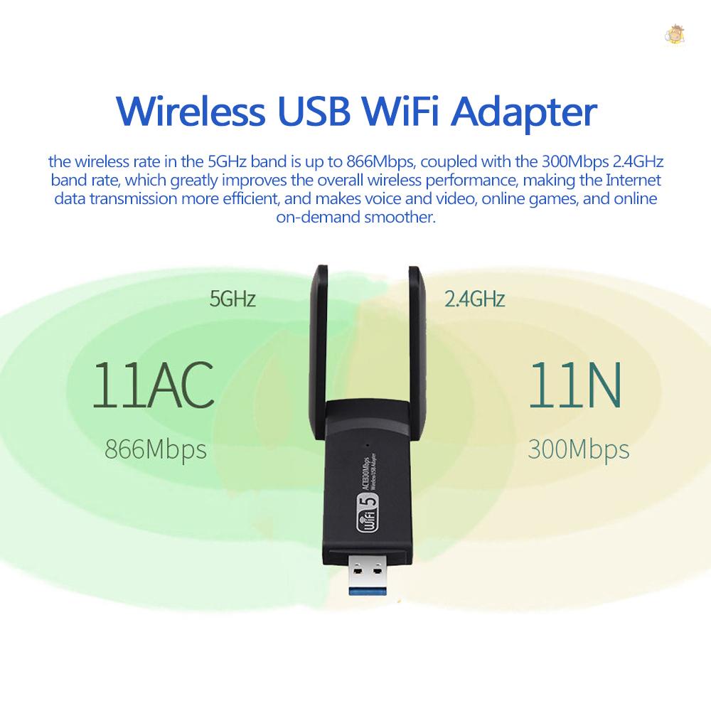 Usb wifi Không Dây 1300mbps lan usb ethernet 2.4g 5g Băng Tần Kép