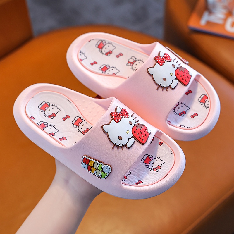 SUGE dép cho bé gái hello kitty phim hoạt hình Chống trượt thoải mái Kuromi