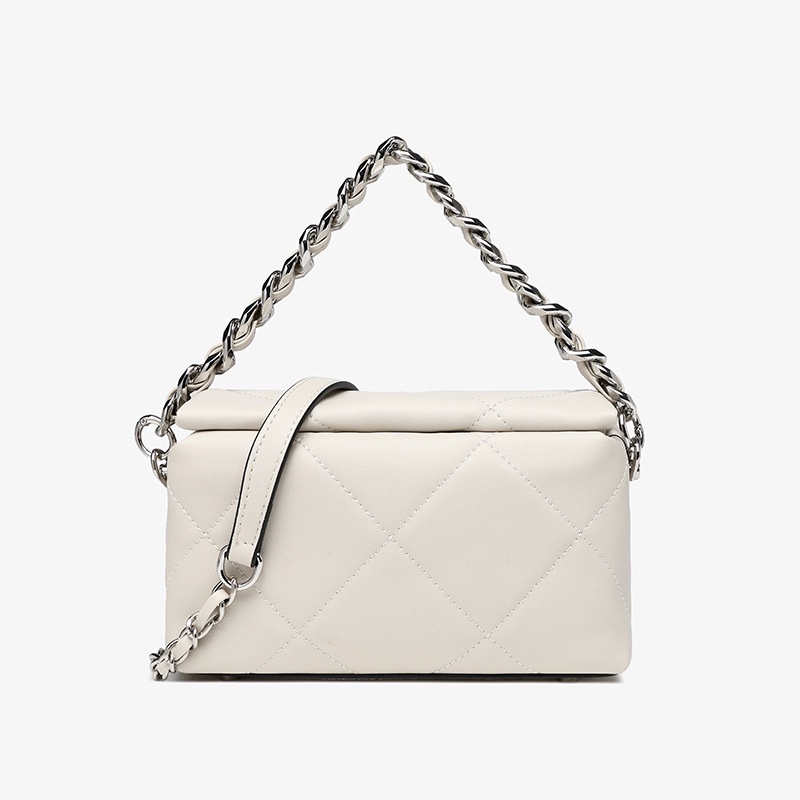 Iconzero Nữ Dây Xích Thời Trang Đeo Vai Túi Nhỏ Mini Đeo Chéo Kim Cương Túi Da Thật Cao Cấp Túi Vuông Nhỏ