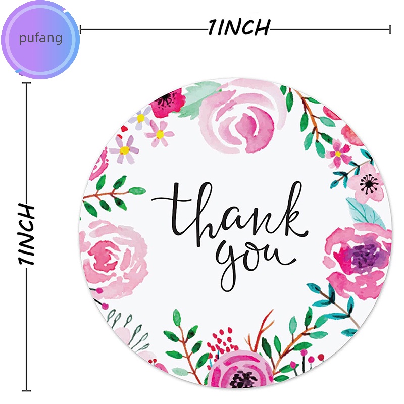 Cuộn 500 Nhãn Dán thank you Họa Tiết Hoa Xinh Xắn vn