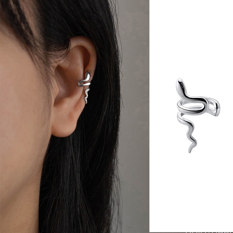 1 Khuyên Kẹp Vành Tai Không Xỏ Lỗ Bằng Bạc Phong Cách punk Dành Cho Nam Nữ