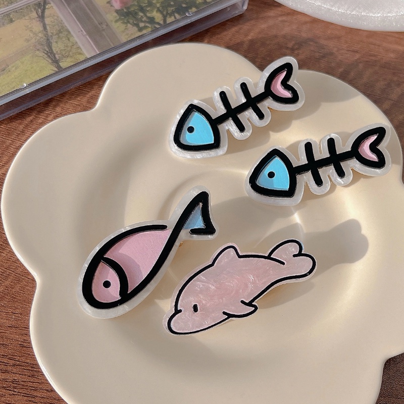 Hoạt Hình Kẹp Tóc Hình Chú Cá Bằng acrylic Dễ Thương Cho Bé Gái