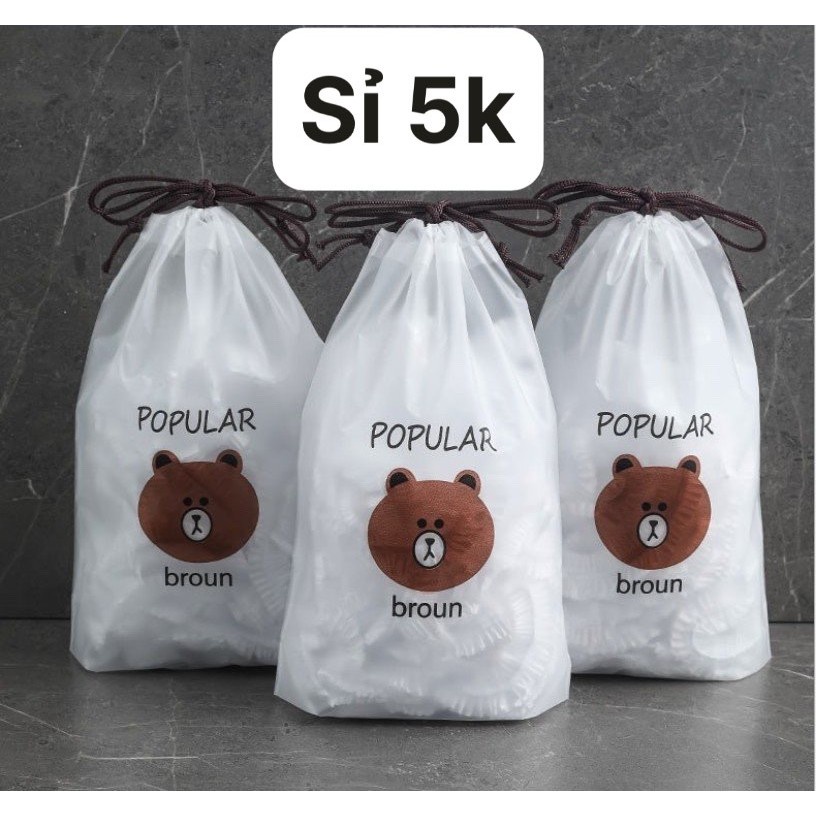 Màng bọc thực phẩm TÚI BÓNG GẤU  có chun co giãn có thể tái sử dụng - Shop Vì Khách Hàng