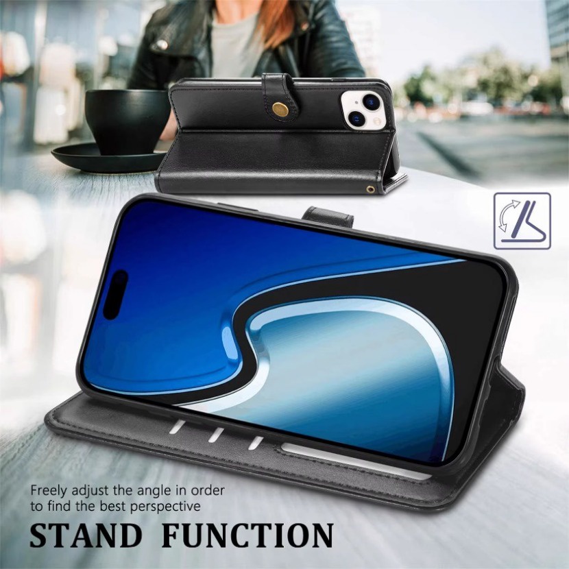 Ốp Bao Da Điện Thoại Có Khóa Tròn Cho iphone 15 15pro 15promax Ốp