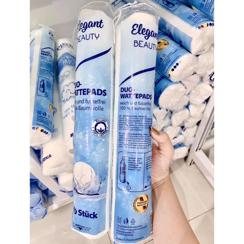 Giá Sỉ Bông Tẩy Trang Elegant 140 Miếng Dập Viền Cao Cấp  Chính Hãng