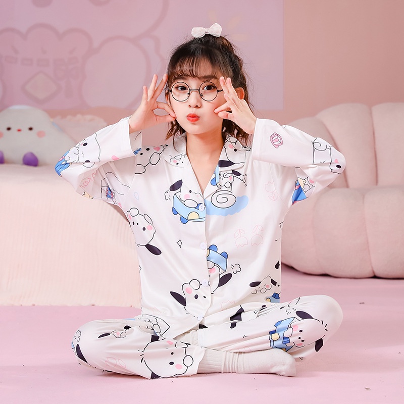 Bộ Đồ Ngủ Dài Tay Họa Tiết Hoạt Hình Xinh Xắn Theo Phong Cách Xuân Thu Dành Cho Bé 105-150cm
