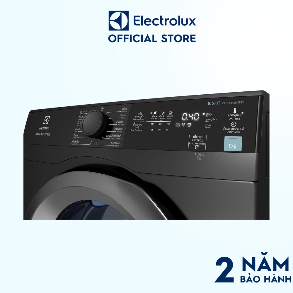 Máy sấy thông hơi Electrolux 8.5kg UltimateCare 300 - EDS854N3SB -Làm mới áo quần