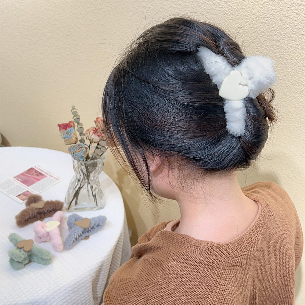 Thời Trang Kẹp Tóc Lông Nhung Hình Cá Mập Đơn Giản Cho Nữ