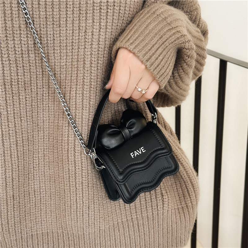 🎀Balo mầm non bé gái🎀Mới Túi Đeo Chéo mini Hình Vuông Đính Nơ Xinh Xắn balo cho bé đi học mầm non hhfwb0045