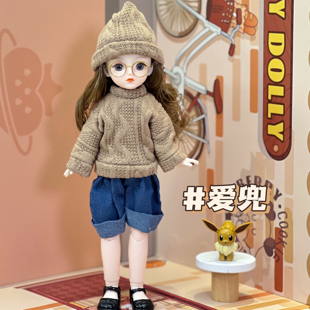 Búp Bê bjd 3d Mắt 20 Khớp Cử Động 30cm Làm Quà Tặng Sinh Nhật Cho Bé Gái