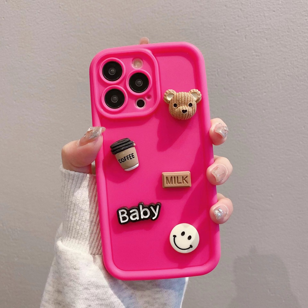 Điện Thoại Ốp Lưng Hình Gấu Đáng Yêu Cho iphone 13 12 11 pro max x xs max 7 / 8 plus