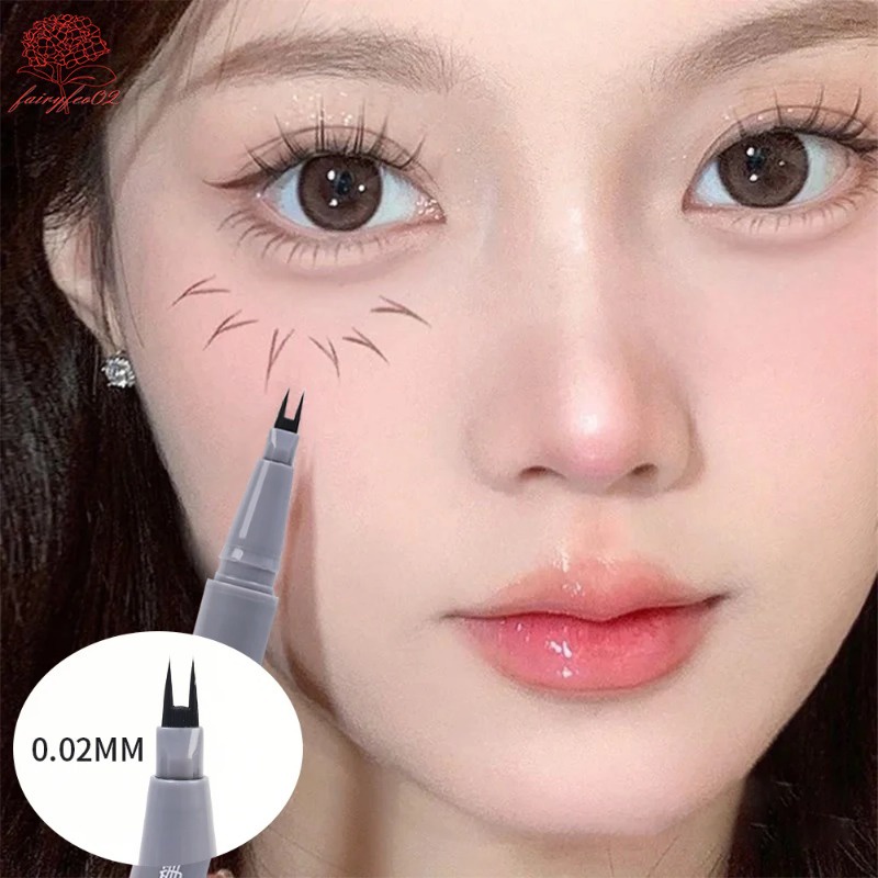 Bút Kẻ Mắt Dạng Lỏng 2 Ngòi Chống Thấm Nước Màu Đen / Nâu Tự Nhiên