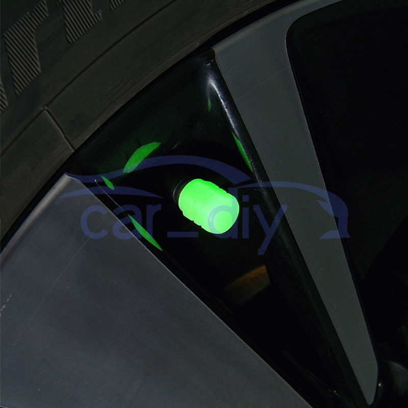 Bộ 4 Nắp Van Phát Sáng Trang Trí Bánh Xe Hơi / Xe Máy Vào Ban Đêm