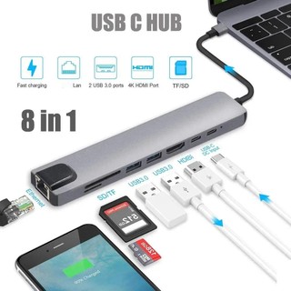 Bộ Chuyển Đổi usb c hub type c 4k usb c Sang hdmi-c Dài 1000m ethernet 2 Cổng usb 3.0 Cho imac air macbook pro