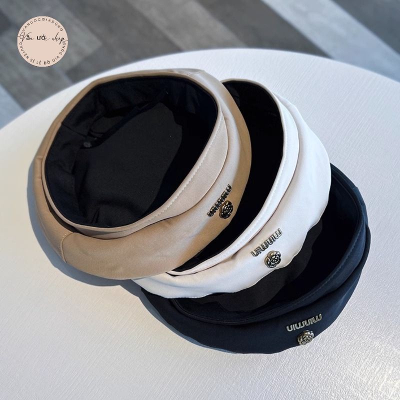 Mũ Beret Mỏng Ba Chiều In Họa Tiết Hoa Phong Cách Hàn Quốc Cổ Điển Thời Trang Xuân Hè Dành Cho Bạn Nữ