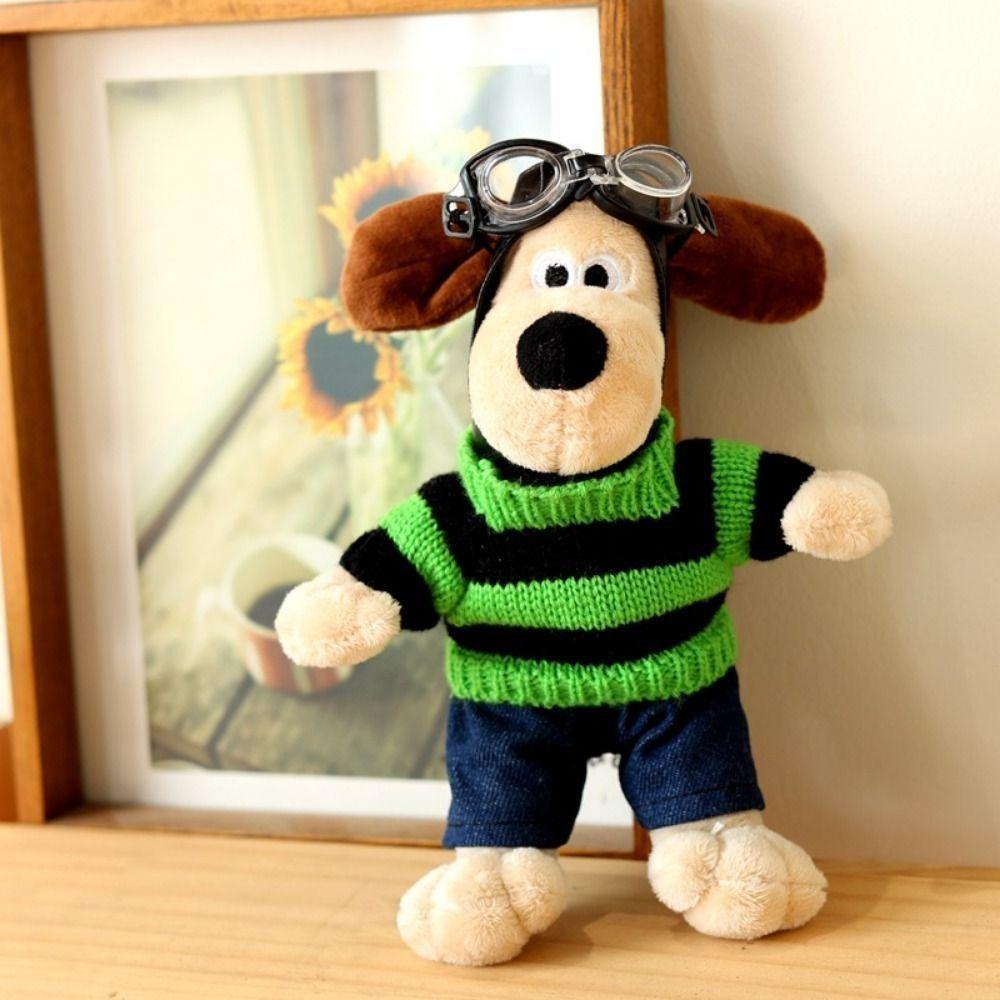 Mmluck Đồ Chơi Cún Nhồi Bông 23cm Mặc Áo Len Kẻ Sọc Màu Trơn Hoạt Hình wallace & gromit 23cm