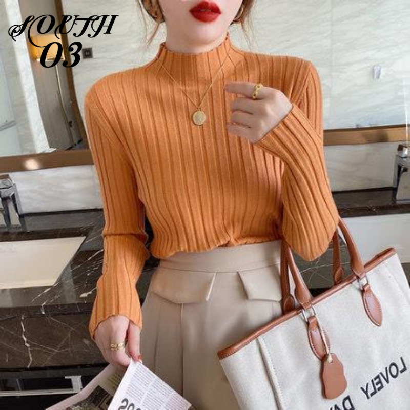 Áo sweater Dệt Kim Cổ Cao Dáng Ôm Thời Trang Thu Đông Hàng Mới 2023 Dành Cho Bạn Nữ