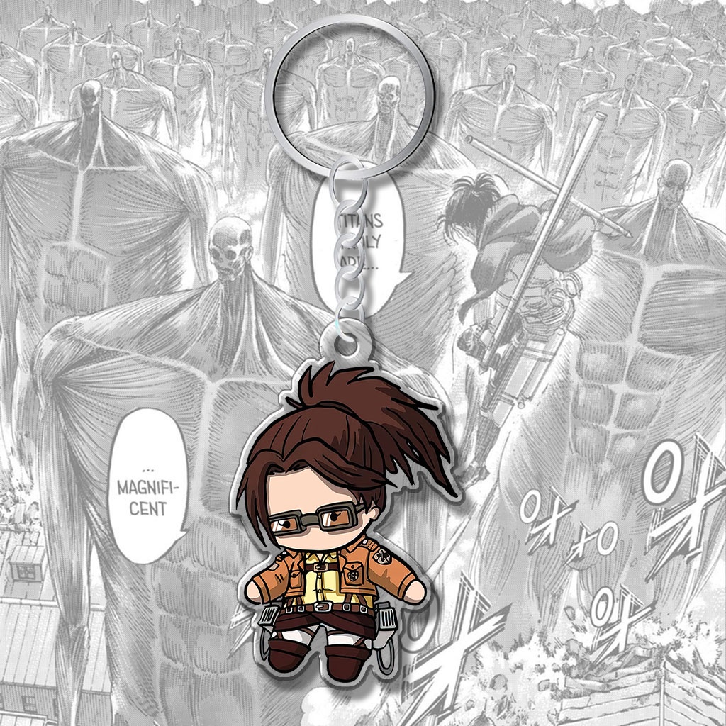Móc khóa anime Attack on Titan nhân vật chibi Eren Yeager Levi Ackerman Reiner Erwin Annie Manga Hoạt Hình Nhật Bản