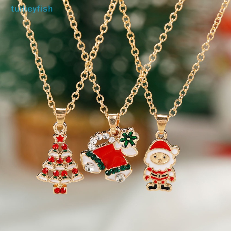 Vòng cổ Mặt Hình Cây Thông Noel Chuông Hoa Tuyết Giáng Sinh Hợp Thời Trang Làm Quà Tặng Cho Nam Và Nữ