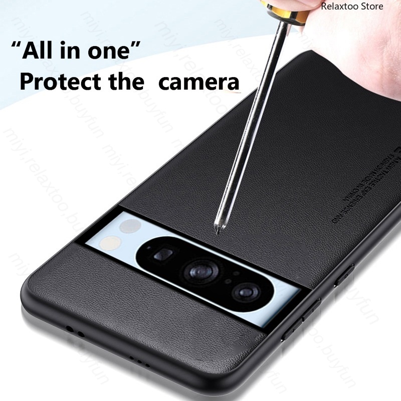 Skin Leather Leather Texture Casing For Google Pixel 8 Pro 8Pro 8A Pixel8Pro Pixel8A 5G Soft Silicone Phone Case Shockproof Lens Protection Back Cover Casing