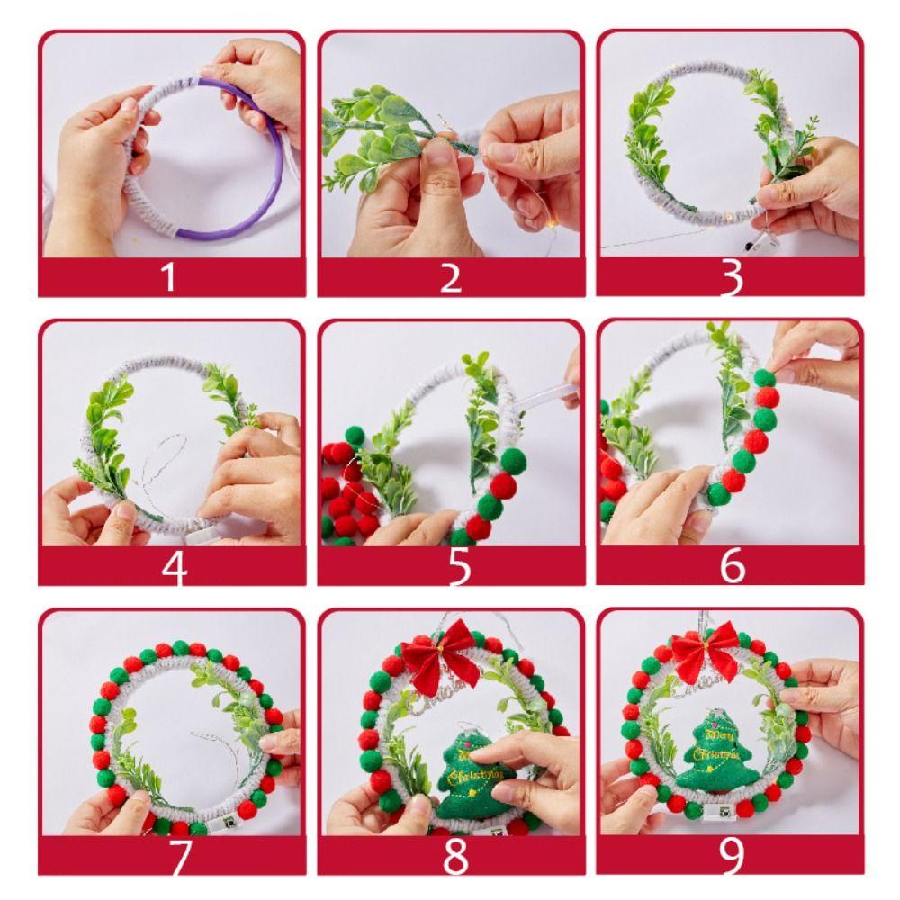 Mmluck Vòng Hoa Giáng Sinh Treo Tường Trang Trí Thủ Công diy