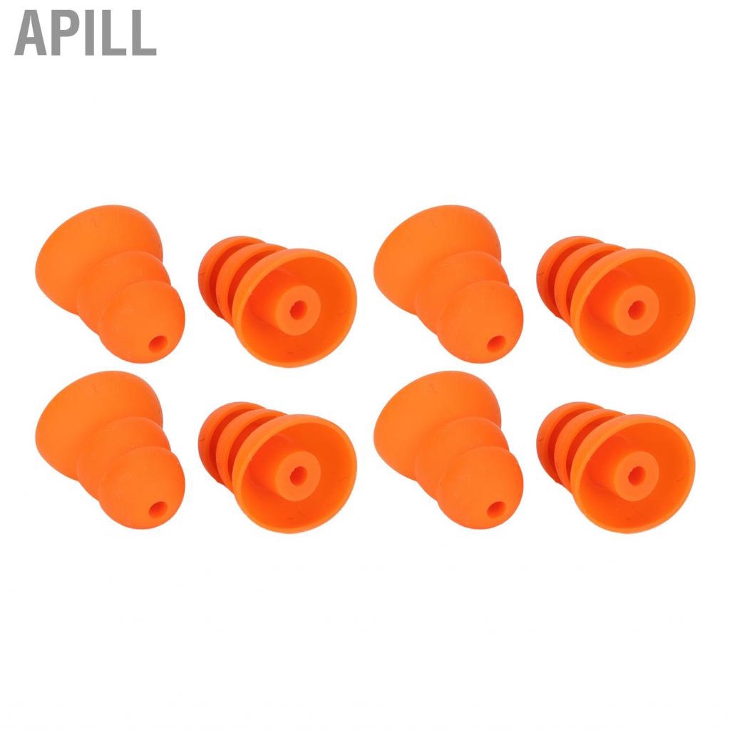 Apill 8pcs Silicone Eartips Noise Reduction Replacement Earplugs for Se846 Se535 Se215 and Inner Hole 2.0‑3.5mm Earbud Orange B