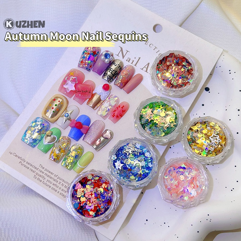 1 Hộp Phụ Kiện Trang Trí Móng Tay Nghệ Thuật diy pentagram star Awg dopamine