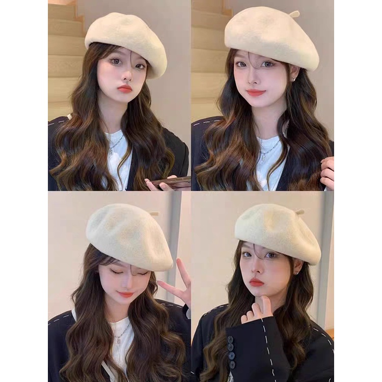 Mũ beret Len Cao Cấp Thiết Kế Trẻ Trung Phong Cách Thu Đông Hàn Quốc