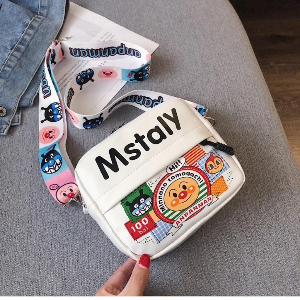 Túi đeo chéo Kiểu dáng có sẵn Hoạt hình Graffiti dễ thương Túi vuông nhỏ ngộ nghĩnh Túi đeo chéo một vai Giao hàng nhanh tận nơi