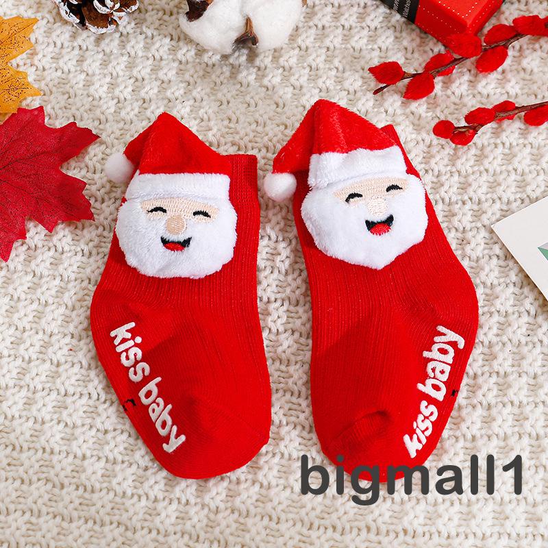 Topmall Tất cotton Giáng Sinh Dễ Thương Cho Bé 0-3 Tuổi