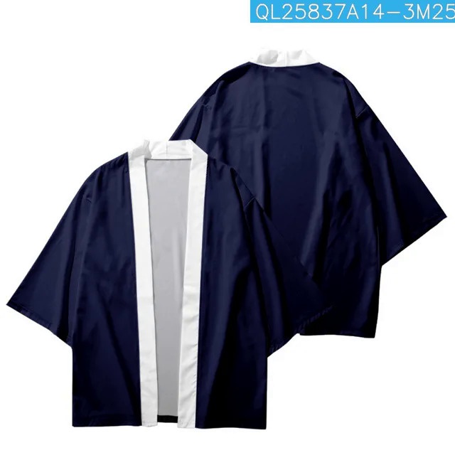 Áo Khoác kimono Màu Trơn Phong Cách samurai Nhật Bản Đường Phố Cho Nam Nữ yukata Châu Á