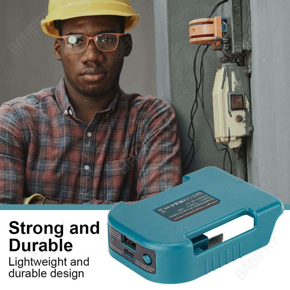 MAKITA Bộ Sạc Pin li-ion 18v qc3.0 + usb type c Thay Thế Cho Pin li-ion pd18w qc3.0