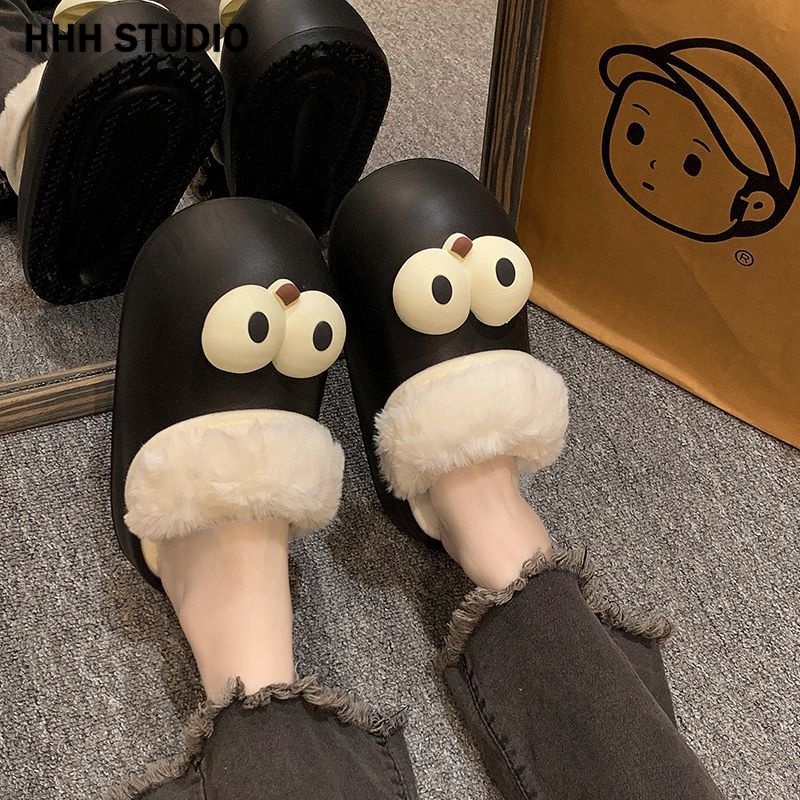 HHH Dép bông Dép Lông dép bánh mì nữ đi trong nhà ĐẾ CAO SU FDL23B01XM 44Z231103