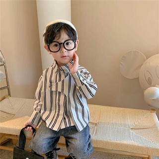Áo khoác sơ mi kẻ sọc phong cách hàn quốc mới cho bé trai