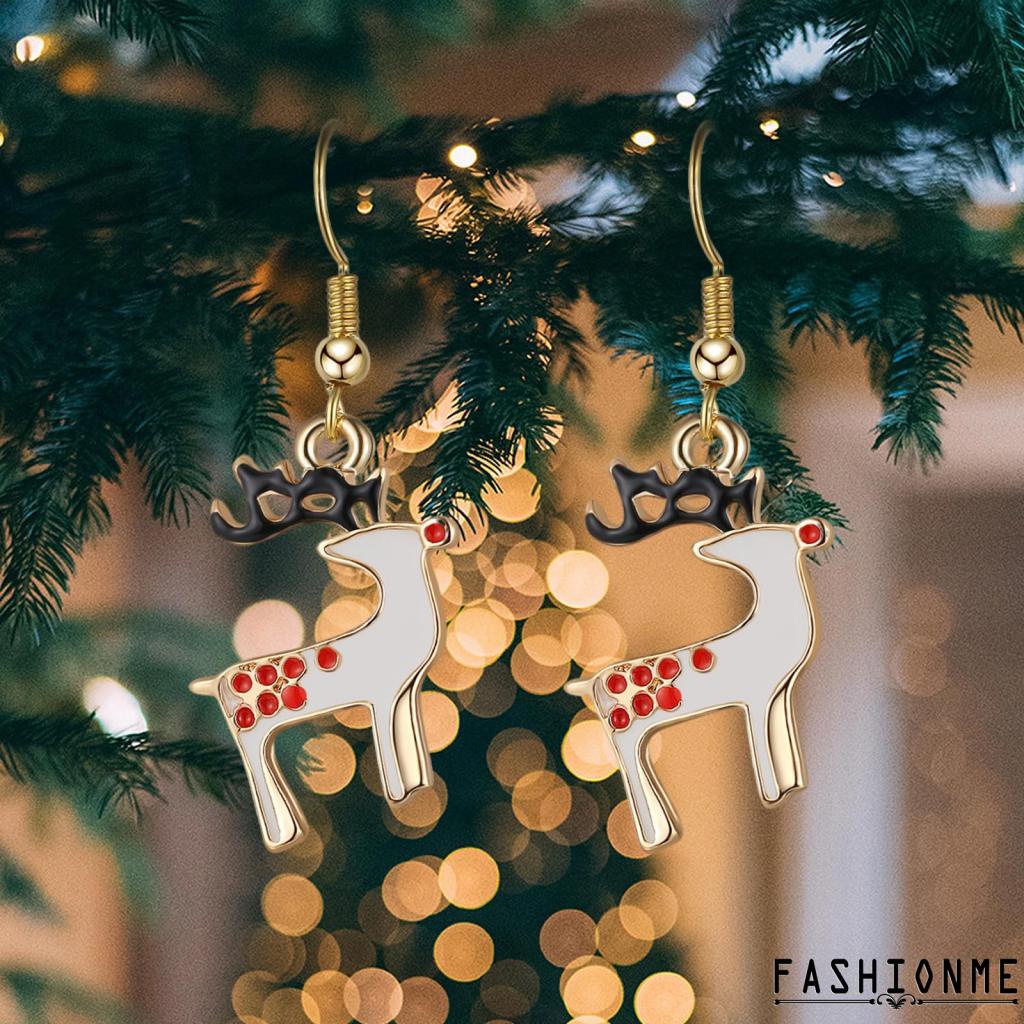 Bông Tai Dáng Dài Họa Tiết Giáng Sinh Thời Trang Cho Nữ