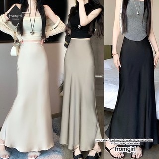 Chân váy midi đuôi cá lưng cao thời trang mùa hè cho nữ