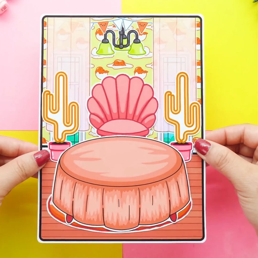 Học liệu bóc dán tocaboca gudetama house ngôi nhà công chua h29 Zin Càu Vòng