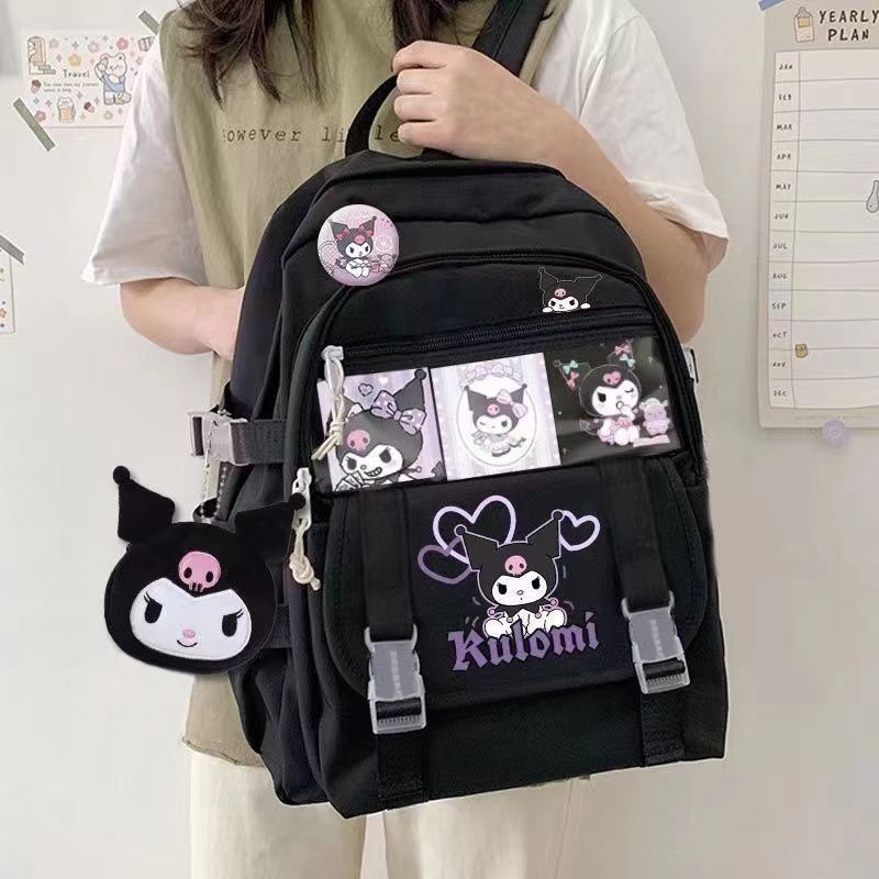 Sanrio Balo Đi Học Cỡ Lớn Họa Tiết Hoạt Hình kuromi