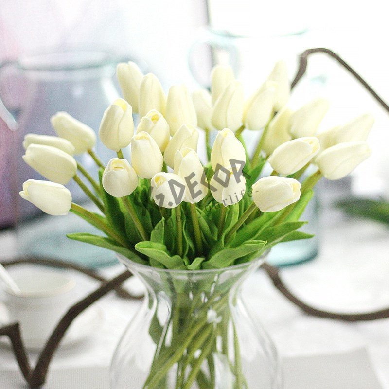 1 Bông Hoa Tulip giả đẹp tự nhiên SG.DECOR chất liệu PU Bắc Âu INS 34cm Decor trang trí nhà cửa phụ kiện chụp hình