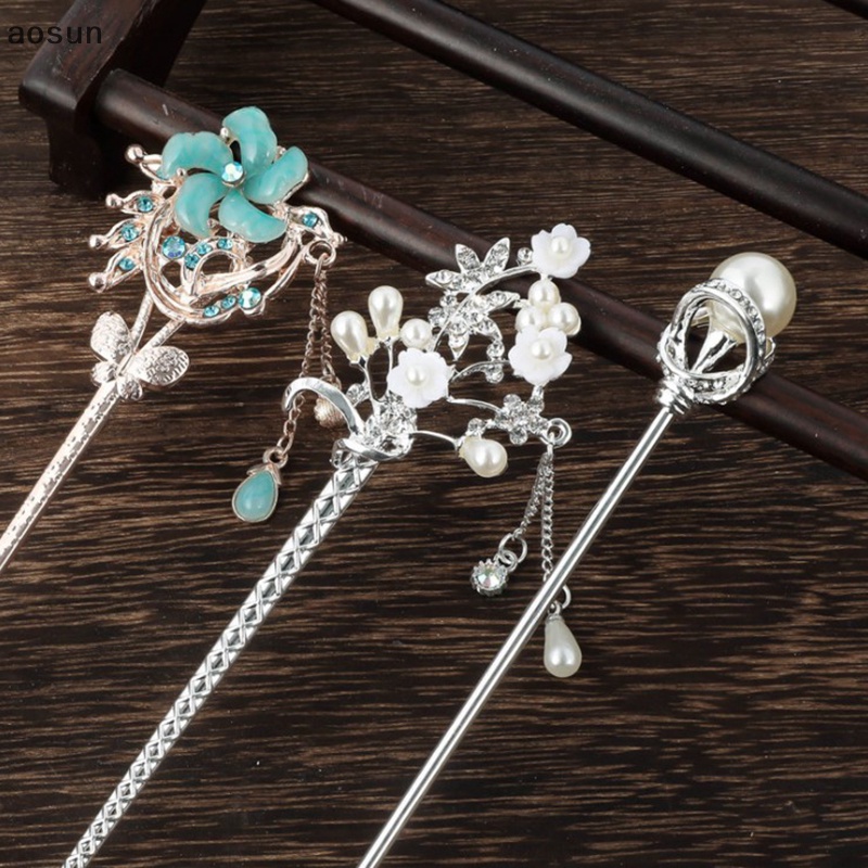Aosun Trâm Cài Tóc Kim Loại Đính Đá Phong Cách Trung Hoa Cổ Điển Cho Nữ