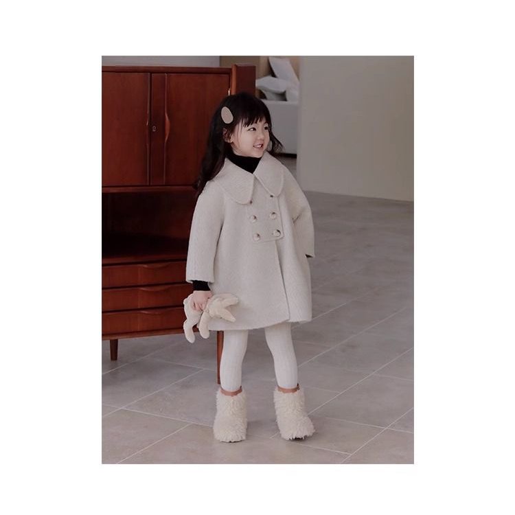 Áo Khoác Len Hai Mặt Phong Cách Hàn Quốc Thời Trang Thu Đông Mới 2023 Cho Bé Gái yu9d