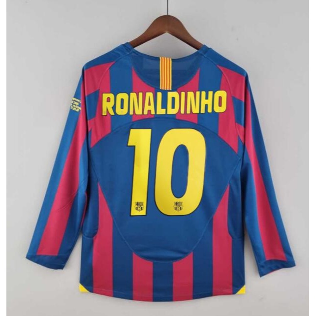 Áo Bóng Đá Số 10 Ronaldo 30 messi Số 2005-06 Đội Tuyển barcelona Sân Nhà Phong Cách retro