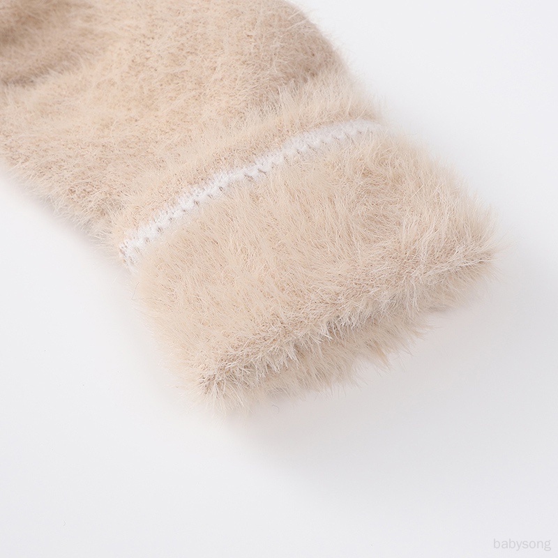 B Đôi Vớ Giả Lông Chồn Sáu Màu Chống Trượt Cho Bé Sơ Sinh