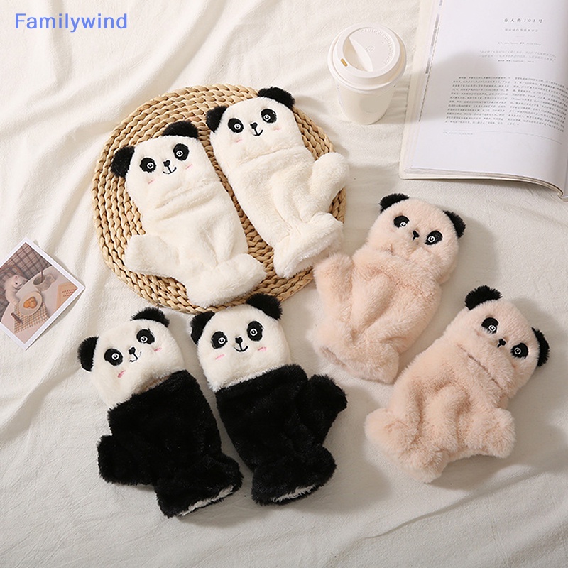 Familywind > Găng Tay Giữ Ấm Hở Ngón Hình Gấu Trúc Hoạt Hình Mùa Đông Cho Học Sinh