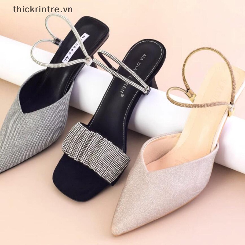 Th Đai Đeo Mắt Cá Chân Giữ Giày Cao Gót Chống Trượt Đính Đá Phối Ren Hình Tam Giác Cho Nữ vn