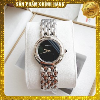 Đồng hồ nữ chính hãng Versace VEBN00618 V-Flare Silver Tone & Black Dial Watch - Máy Pin Thụy Sĩ - Kính Sapphire NEW