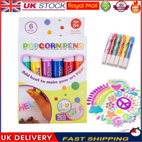 6Pcs Magic Popcorn Pens, Fun Bubble Popcorn Drawing Pens, Gift Expansion Children's Diy Toys Art DIY Pens Kid