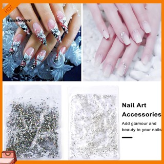 Set 1440 hạt đá ab màu trắng đính móng nghệ thuật charms