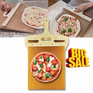 Sliding Pizza Peel Wooden Pizza Board with Ergonomic Handle for Making Pizza for Baking